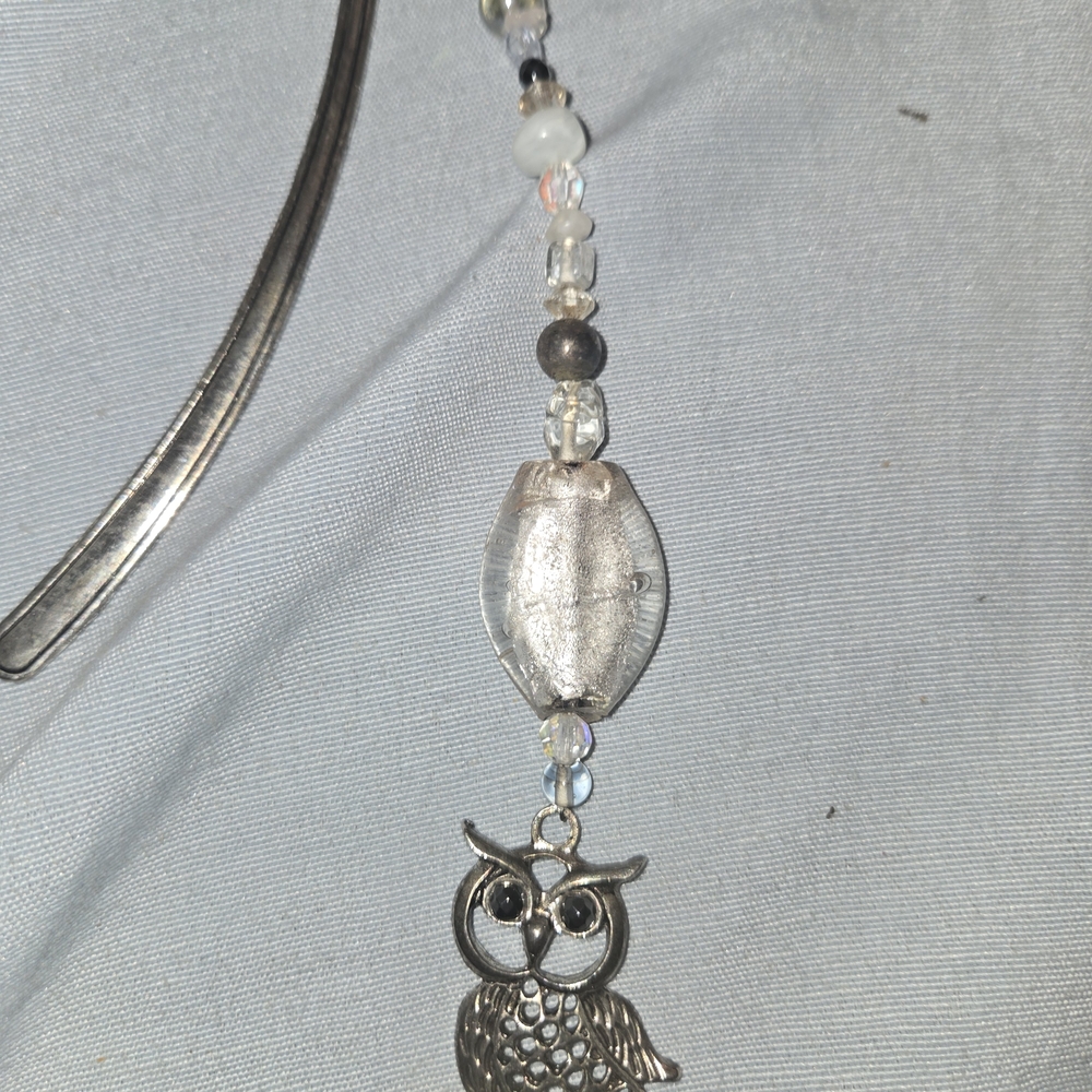 Silver Owl Pendant Book Mark